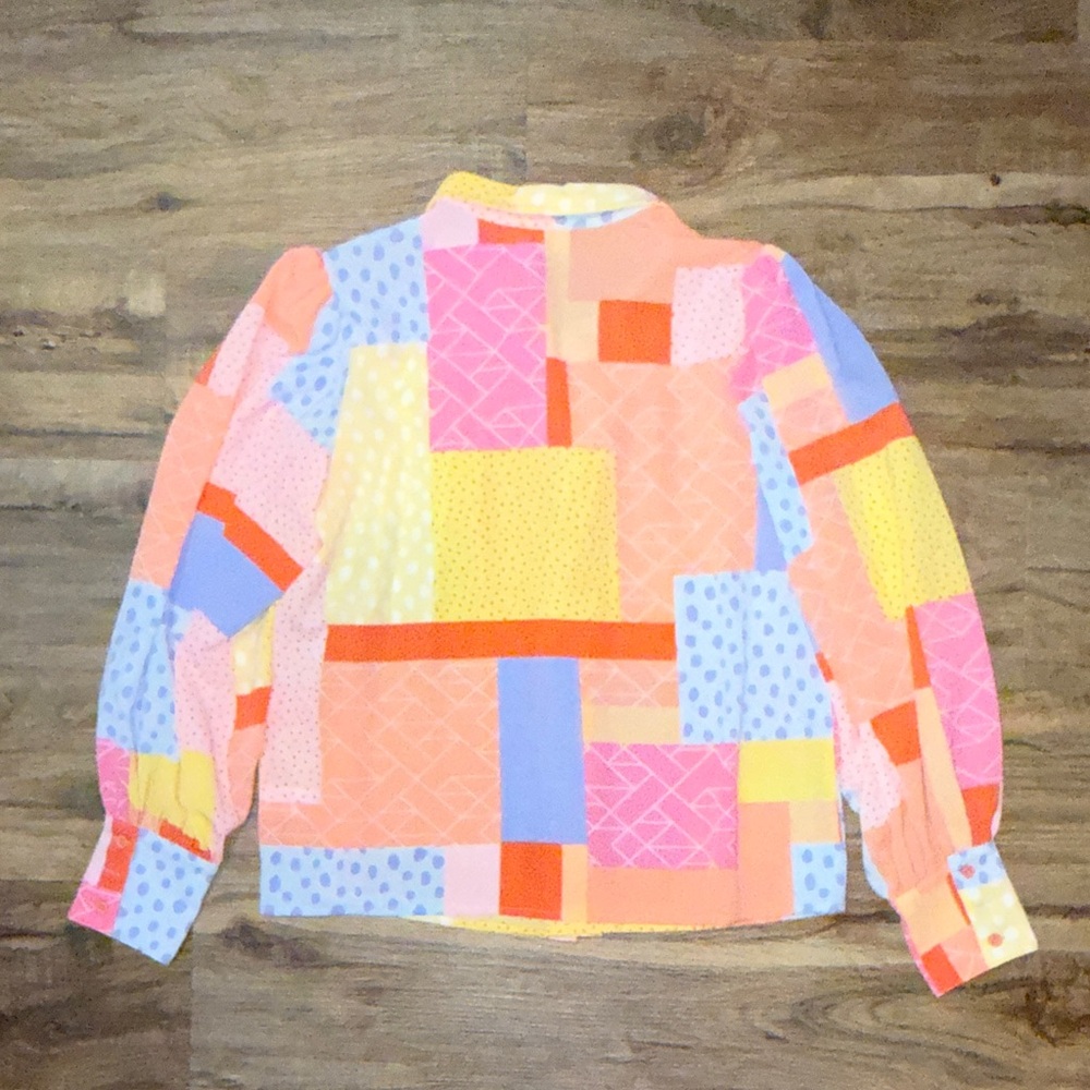 Fate Patchwork Button-Down Top - Picture 10 of 10